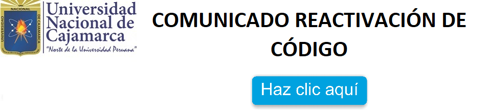 COMUNICADO - REACTIVACIÓN DE CÓDIGO 